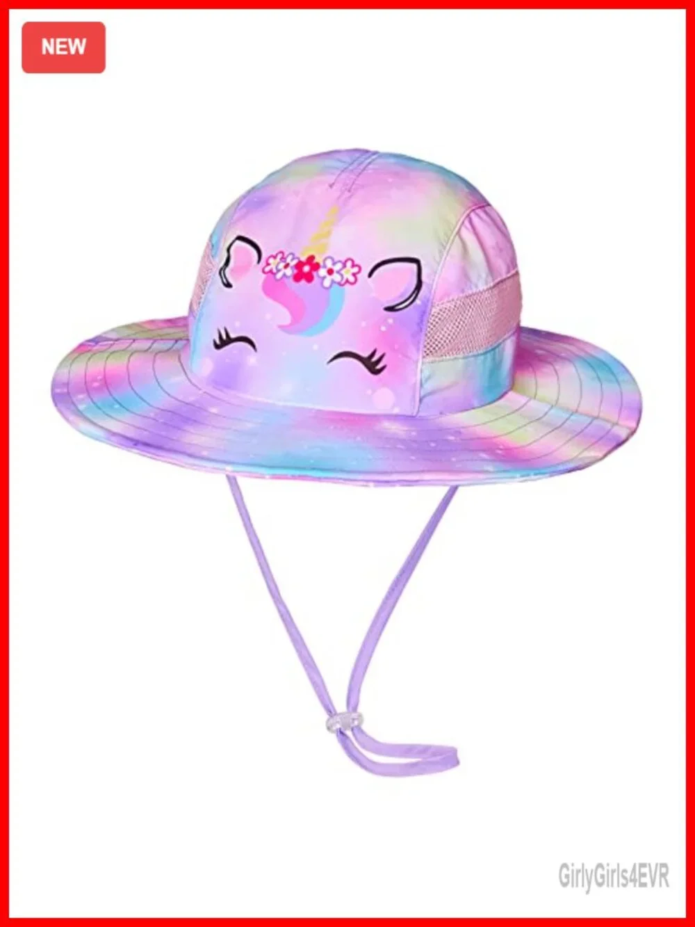 Kids Unicorn Bucket Hat UPF 50+ Sun Protection Wide Brim Fishing Hat